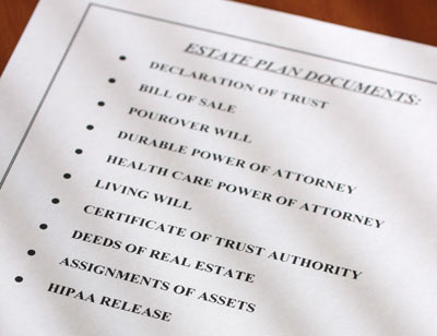 Estate Plan Outline, Will, Trust, Power of Attorney